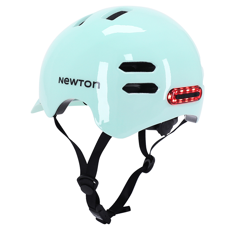 Casque vélo adulte Newton urbain-city V4 vert pastel taille 55-58 avec éclairage intégré et visière - vue 5