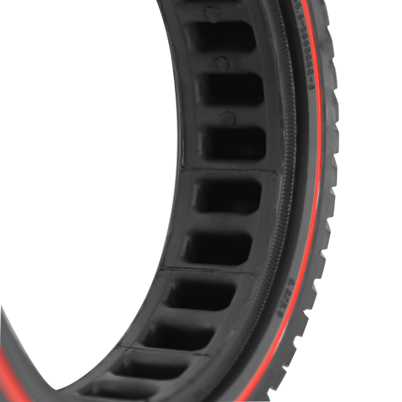 Pneu trottinette plein 8.5 x 2.00 noir liseré rouge P2R - vue 2