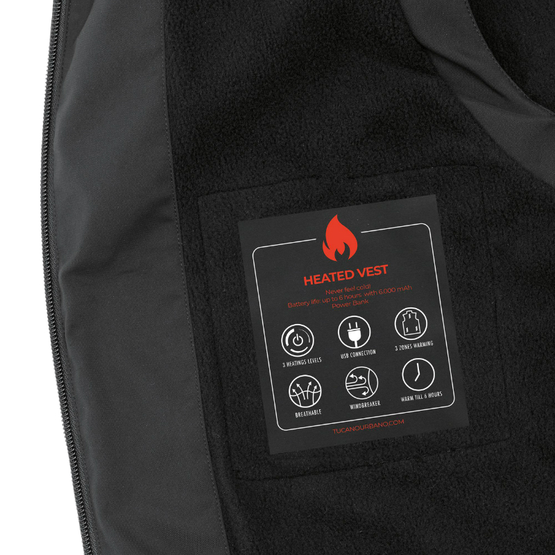 Gilet chauffant Tucano Urbano Topwarm noir coupe-vent et respirant T50 (L) - vue 4