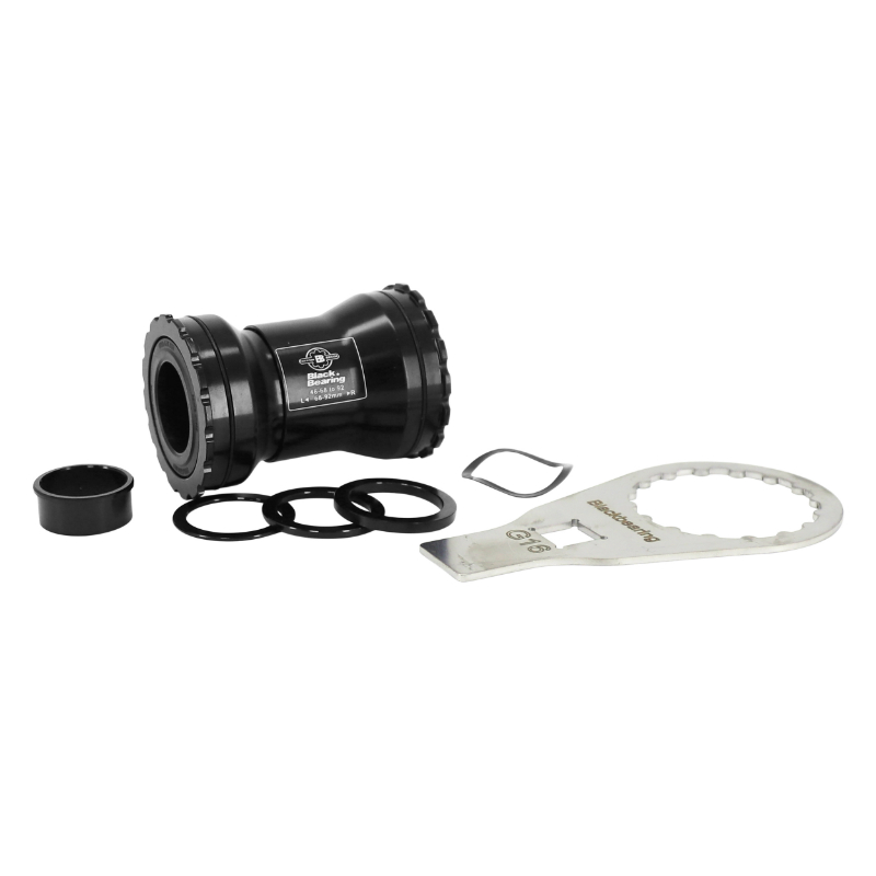 Cuvette intégrée boîtier VTT-Route à emboîter Black Bearing roulement supérieur B5 68-92 Ø46 axe 24mm et 24-22mm adaptateur GXP