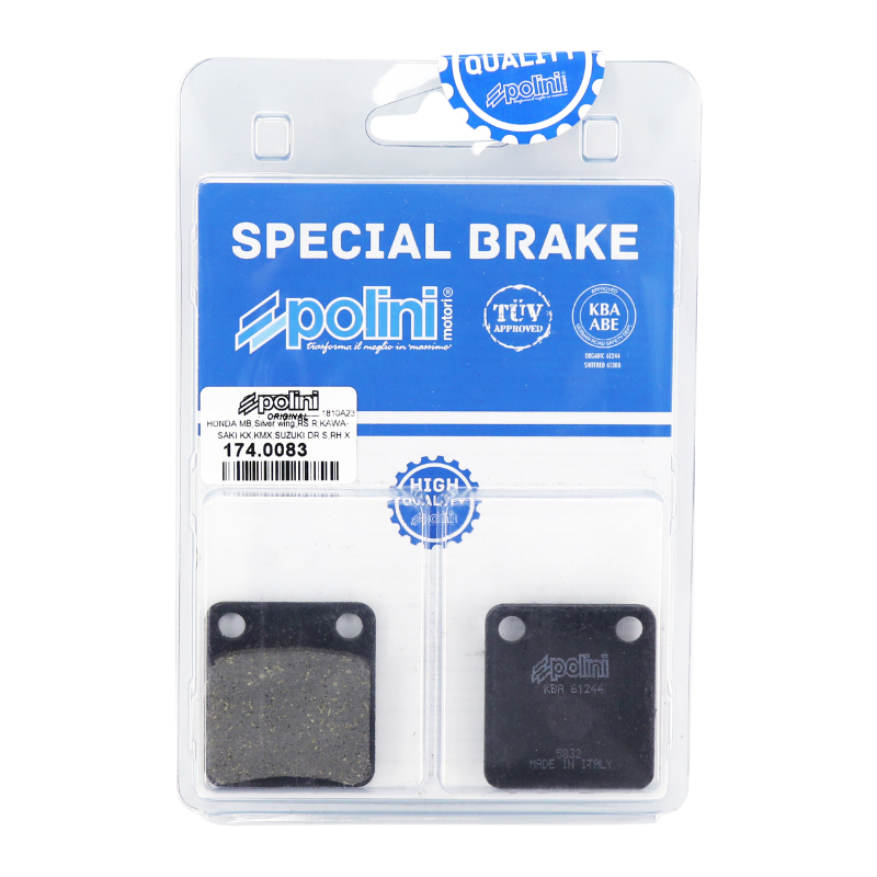 Plaquette de frein Polini pour Peugeot 50 Vivacity 2008+ av - Daelim 50 S-Five 2001+ - Honda 50 CRM 1988-1992 (L 41,5 mm - H 45 mm - P 7,5 mm) - vue 2