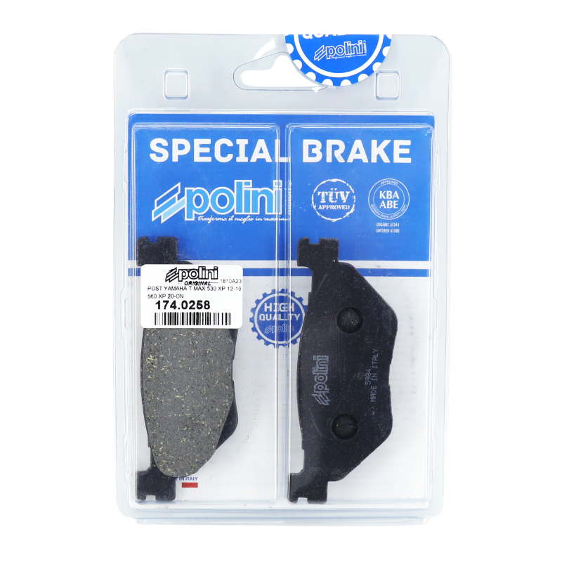Plaquette de frein Polini pour yamaha 560 TMAX 2020+ ar, 530 TMAX 2012+2019 ar (l 100MM - h 39MM - p 11,6MM) (174.0258) (original) - vue 2