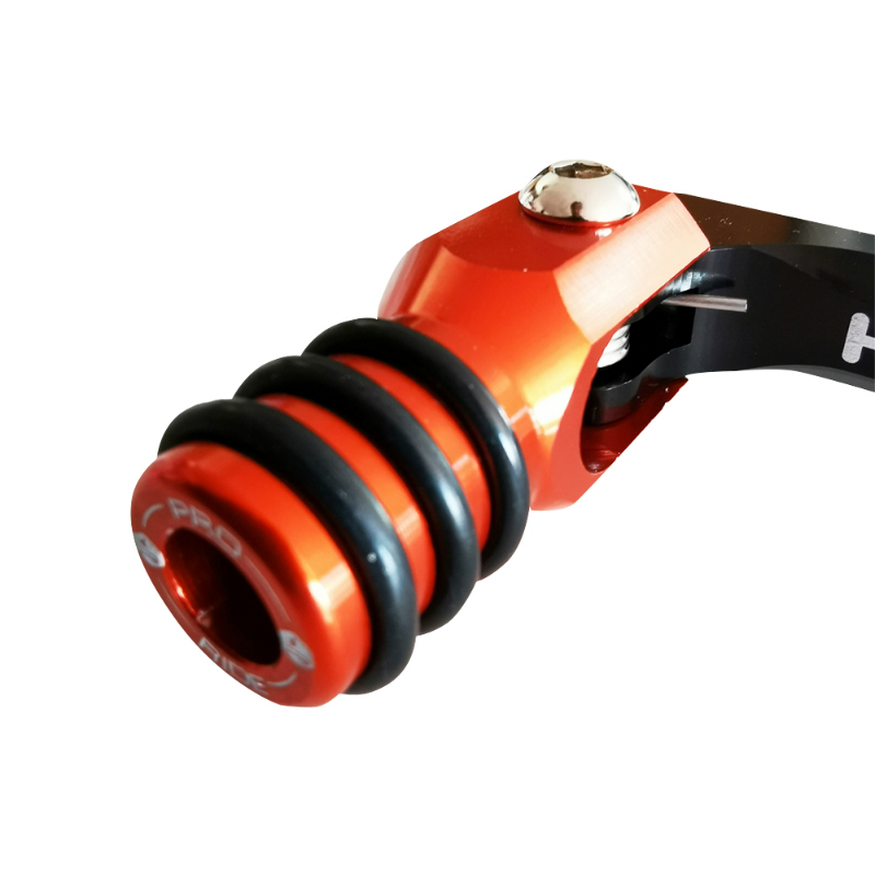 Sélecteur de vitesse KRM Pro Ride aluminium CNC noir-orange pliable Minarelli 50 AM6 - Beta 50 RR - Rieju 50 MRT - Sherco 50 SM-R - vue 2