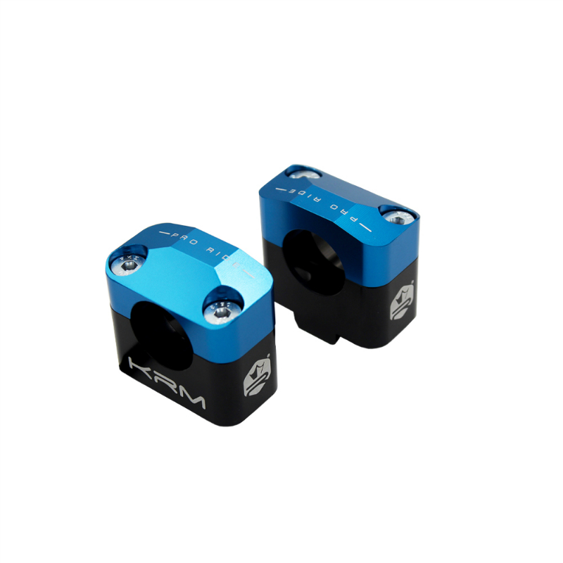 Pontet sur pontet 50 mm KRM Pro Ride pour guidon diamètre 28,6 mm aluminium CNC noir-bleu