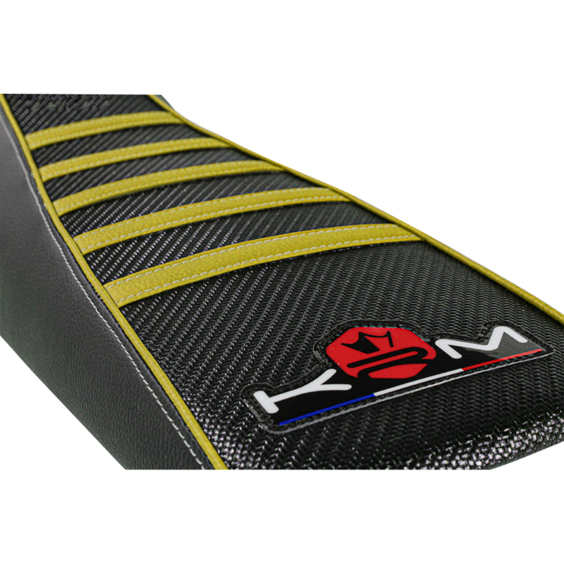 Couvre-selle KRM Pro Ride pour Derbi 50 DRD X-treme 2011-2017, DRD Racing 2005-2010, DRD Evo 2008-2010, Gilera 50 SMT 2011-2017 noir-jaune - vue 2