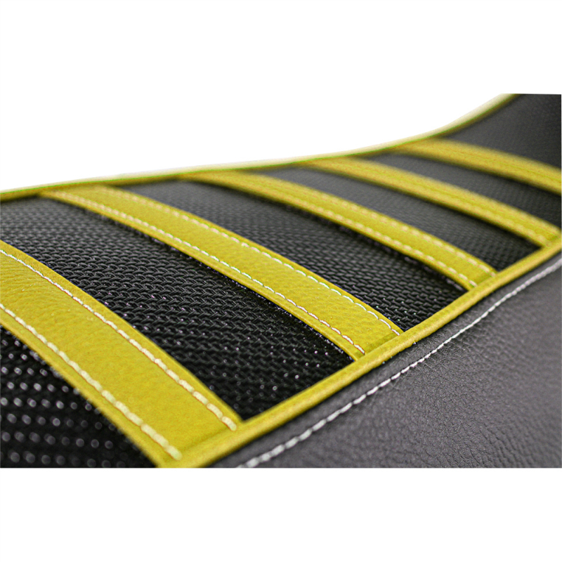 Couvre-selle KRM Pro Ride pour Derbi 50 DRD X-treme 2011-2017, DRD Racing 2005-2010, DRD Evo 2008-2010, Gilera 50 SMT 2011-2017 noir-jaune - vue 3