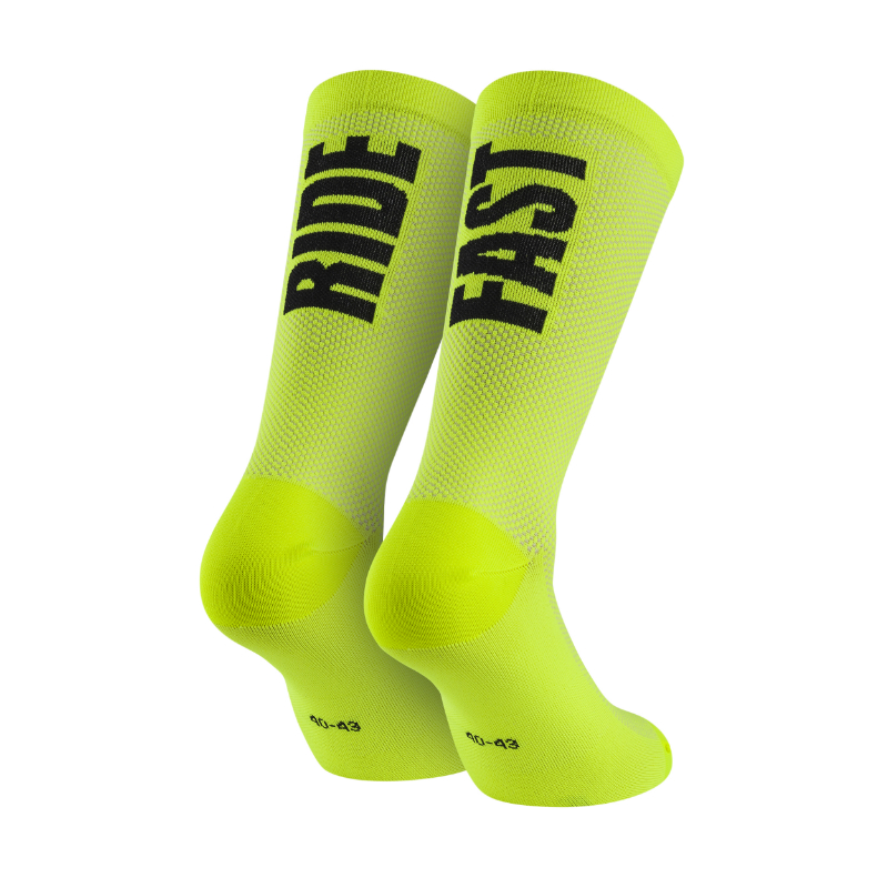 Chaussettes Gist Ride Fast été jaune fluo 36-39 antibactérien hauteur 22 cm - vue 2