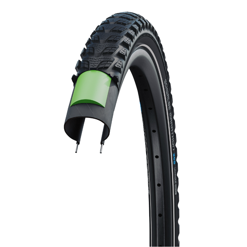 Pneu city 20 x 2.15 schwalbe marathon 365 noir TR (55-406) renfort greenguard 5MM flanc reflex compatible vae - vue 2