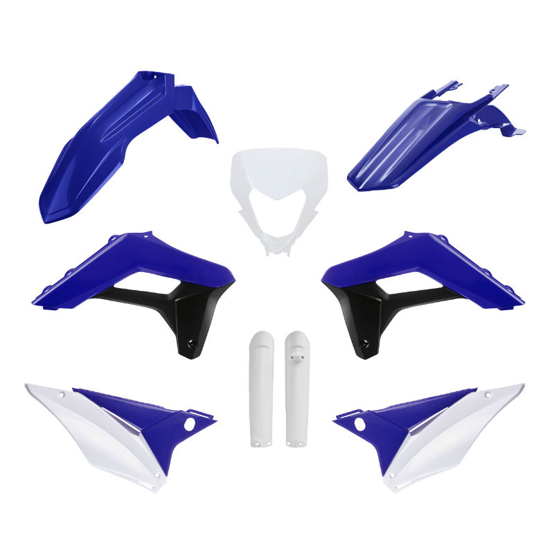 Kit carénage Polisport 9 pièces Sherco 125/250/300/450/500 SE-R / SEF-R 2024 bleu-blanc-noir
