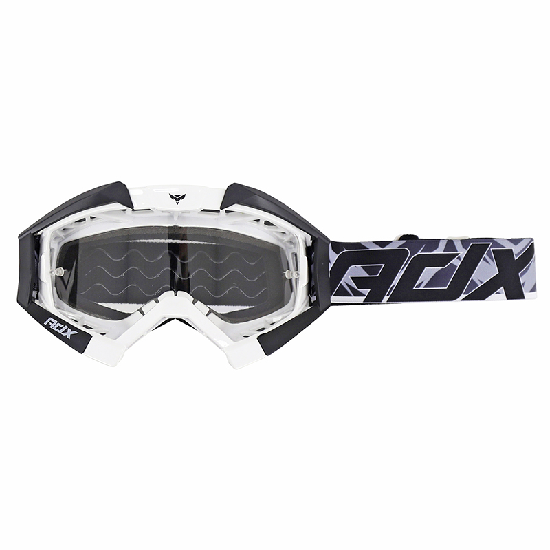 Masque-lunettes cross ADX MX blanc-noir écran transparent anti-rayures homologué EN1938 + écran miroir - vue 3