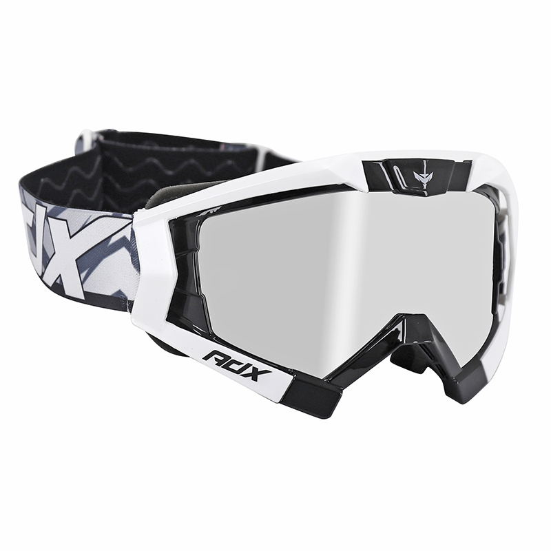 Masque-lunettes cross ADX MX noir-blanc écran transparent anti-rayures homologué EN1938 - vue 2