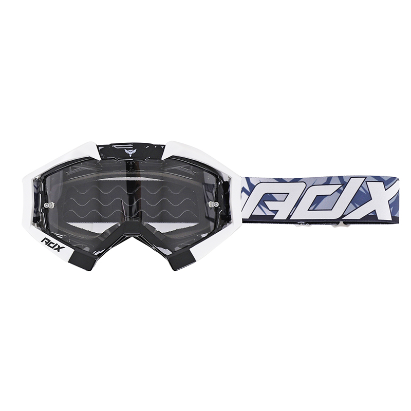 Masque-lunettes cross ADX MX noir-blanc écran transparent anti-rayures homologué EN1938 - vue 3