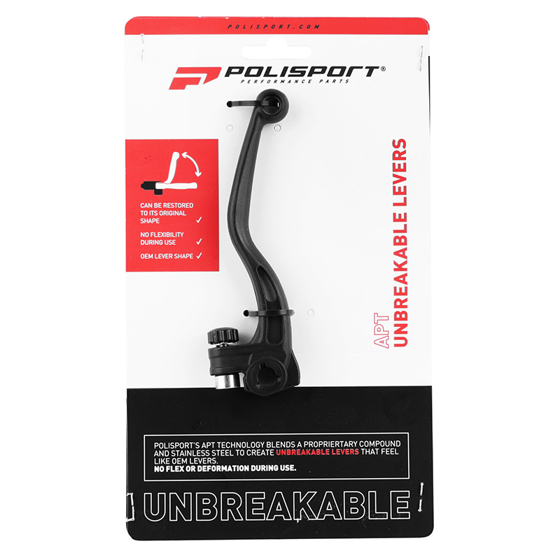 Levier de frein-embrayage moto off road incassable Polisport Gas Gas 250-300-450 EC 2021-2023 et Husqvarna 250-300-350-450 FE TE 2022+ noir (paire) - vue 2