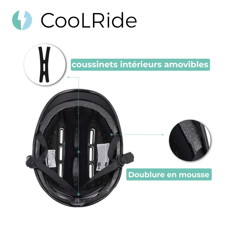 Casque vélo adulte Sélection P2R Coolride urbain-city kaki 55-58 cm - vue 7