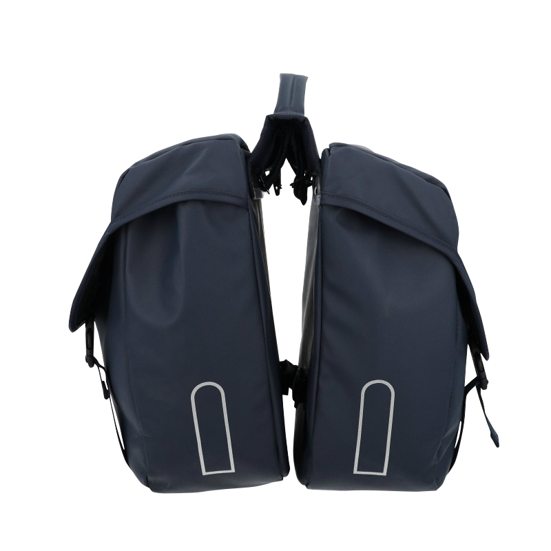 Sacoche arrière vélo double Hapo.G 2X13,5L bleu 35X34X13cm fixation sangles réglables et velcros - vue 2