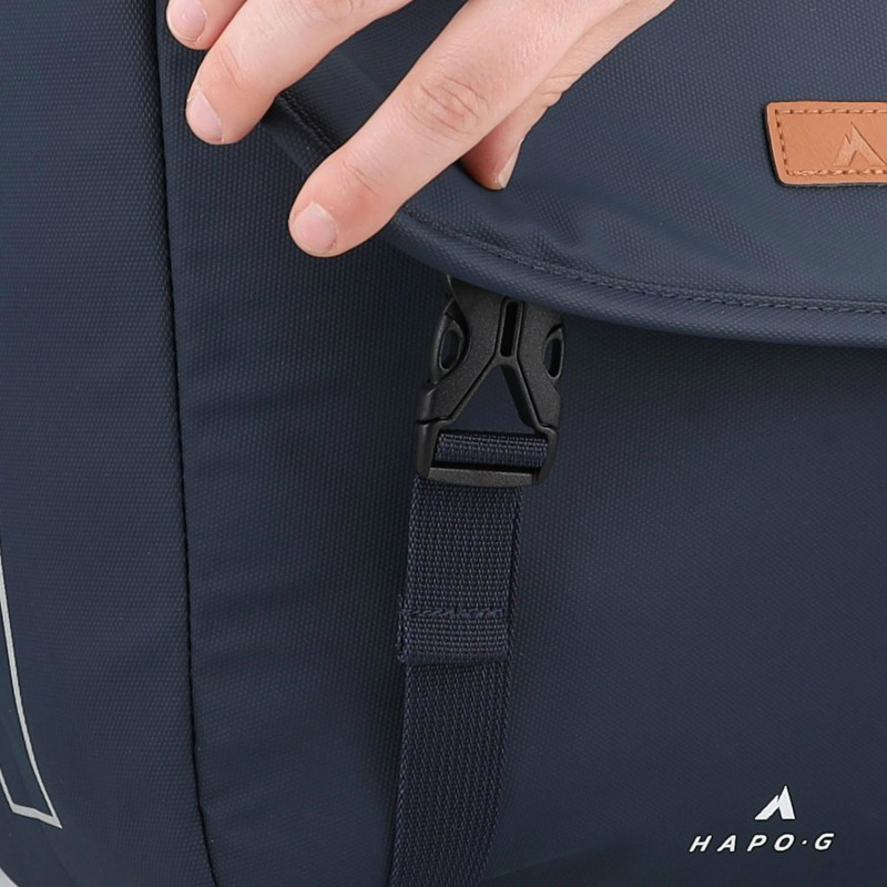 Sacoche arrière vélo double Hapo.G 2X13,5L bleu 35X34X13cm fixation sangles réglables et velcros - vue 3