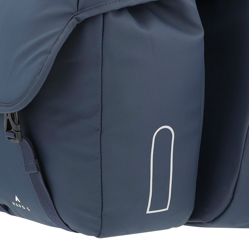 Sacoche arrière vélo double Hapo.G 2X13,5L bleu 35X34X13cm fixation sangles réglables et velcros - vue 4