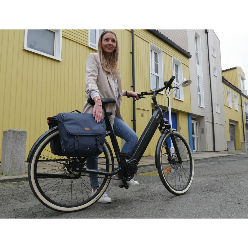 Sacoche arrière vélo double Hapo.G 2X13,5L bleu 35X34X13cm fixation sangles réglables et velcros - vue 7