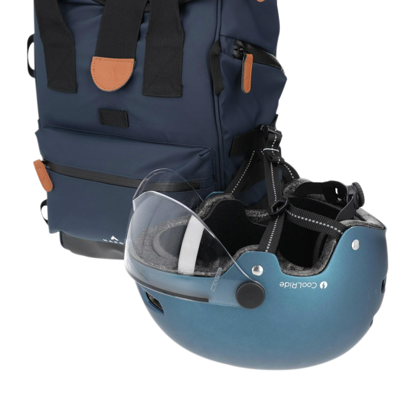 Sacoche arrière vélo Sélection P2R Hapo.G Roll-Top bleu medium convertible sac à dos 53x26x16cm - vue 7