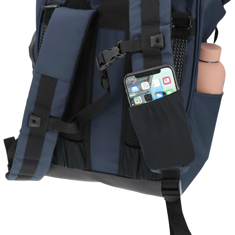 Sacoche arrière vélo Sélection P2R Hapo.G Roll-Top bleu medium convertible sac à dos 53x26x16cm - vue 8