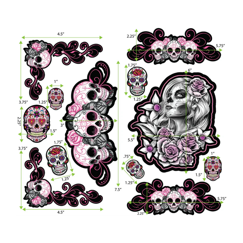 Autocollant Lethal Threat Sugar Skull Series planche 300x150 mm (x2) - vue 2