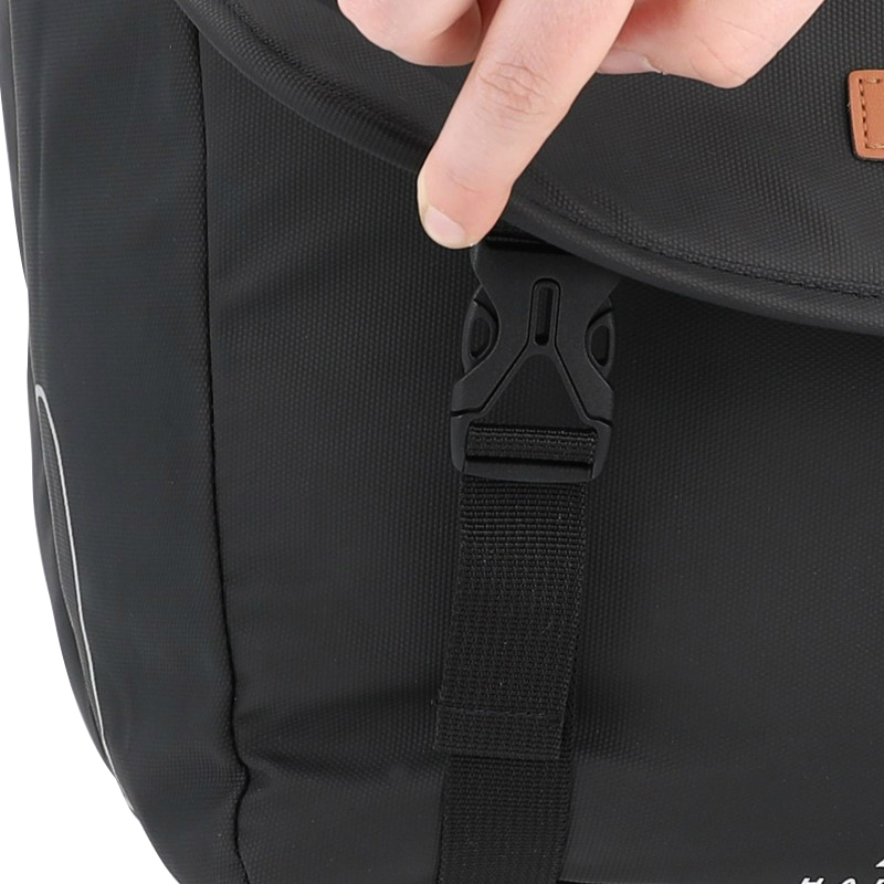 Sacoche arriere velo double hapo.g 2X13,5L noir (35X34X13CM) - fixation sangles reglables et velcros sur porte bagage - vue 4