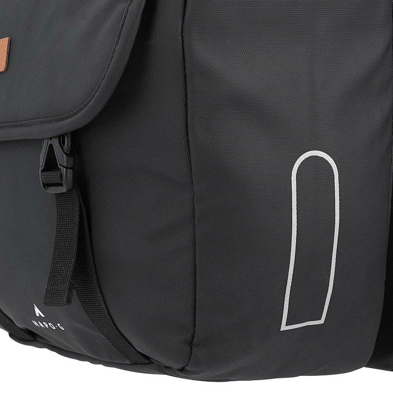 Sacoche arriere velo double hapo.g 2X13,5L noir (35X34X13CM) - fixation sangles reglables et velcros sur porte bagage - vue 5