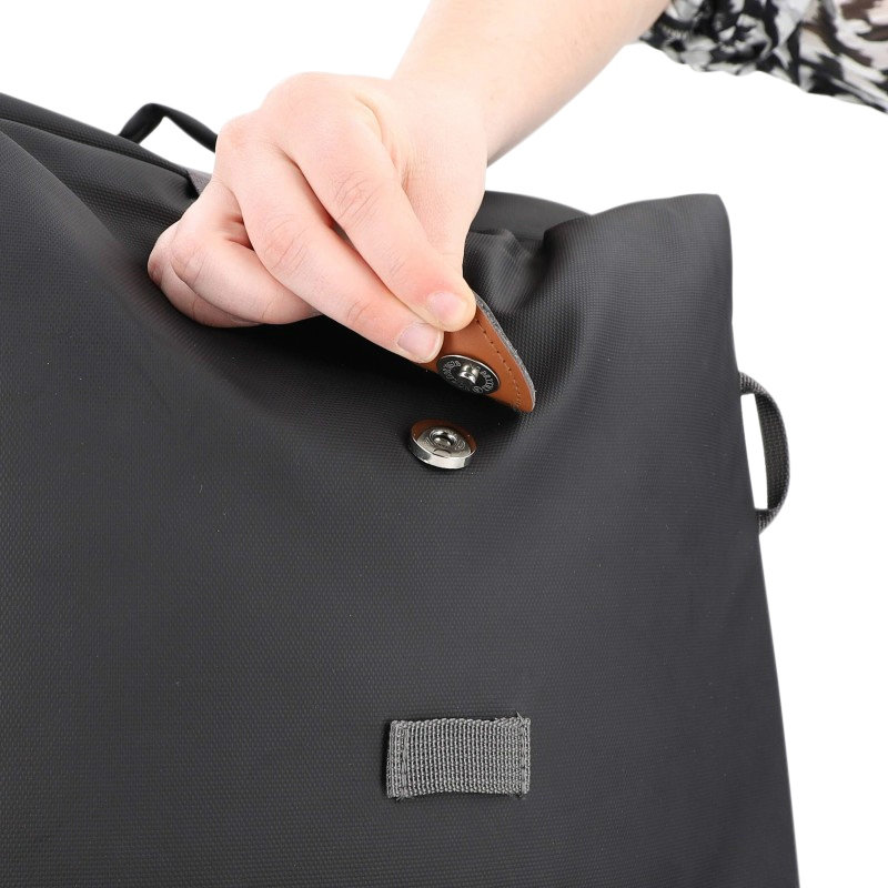 Sacoche arriere velo double hapo.g roll-top 2X25L noir (61X33X16CM) - fixation sangles reglables et velcros sur porte bagage - vue 4