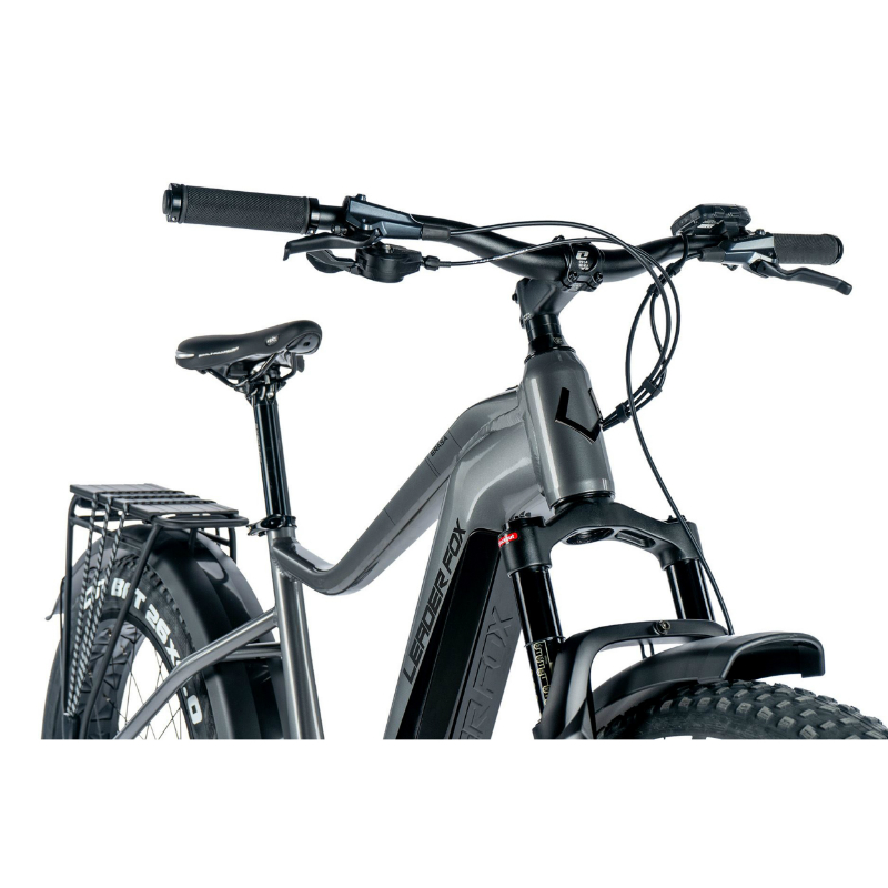Velo electrique-vae VTT fat bike 26 Leader Fox brasa argent 11V moteur central panasonic GX ultimate 36V 95NM batterie 20AH (20'' - H47CM - taille l - pour adulte de 178CM à 190CM) - vue 2