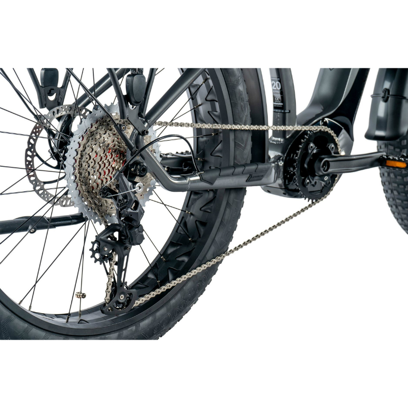 Velo electrique-vae VTT fat bike 26 Leader Fox brasa argent 11V moteur central panasonic GX ultimate 36V 95NM batterie 20AH (20'' - H47CM - taille l - pour adulte de 178CM à 190CM) - vue 4