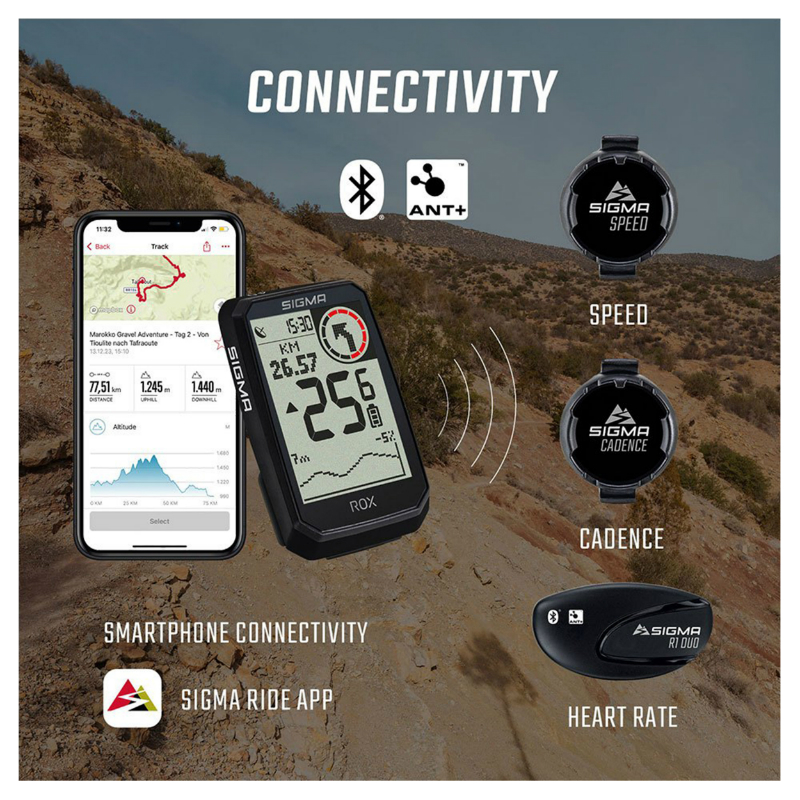 Compteur Sigma ROX 4.0 GPS endurance noir avec altimètre - vue 8