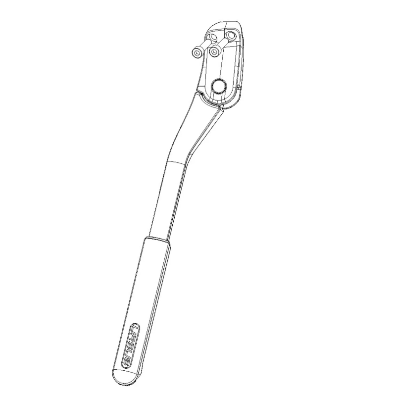 Bequille velo laterale arriere Ursus mooi+ 24-28'' noir reglable fixation 2 vis sur base entraxe 18MM - supporte 40KGS (livre sur carte) (brevet anti-vibration) - vue 2