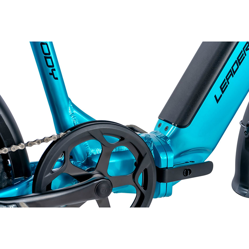 Vélo électrique pliant fat bike Leader Fox Cody 20" mixte bleu clair 7V moteur roue arrière Bafang 36V 80Nm batterie 16Ah - vue 3