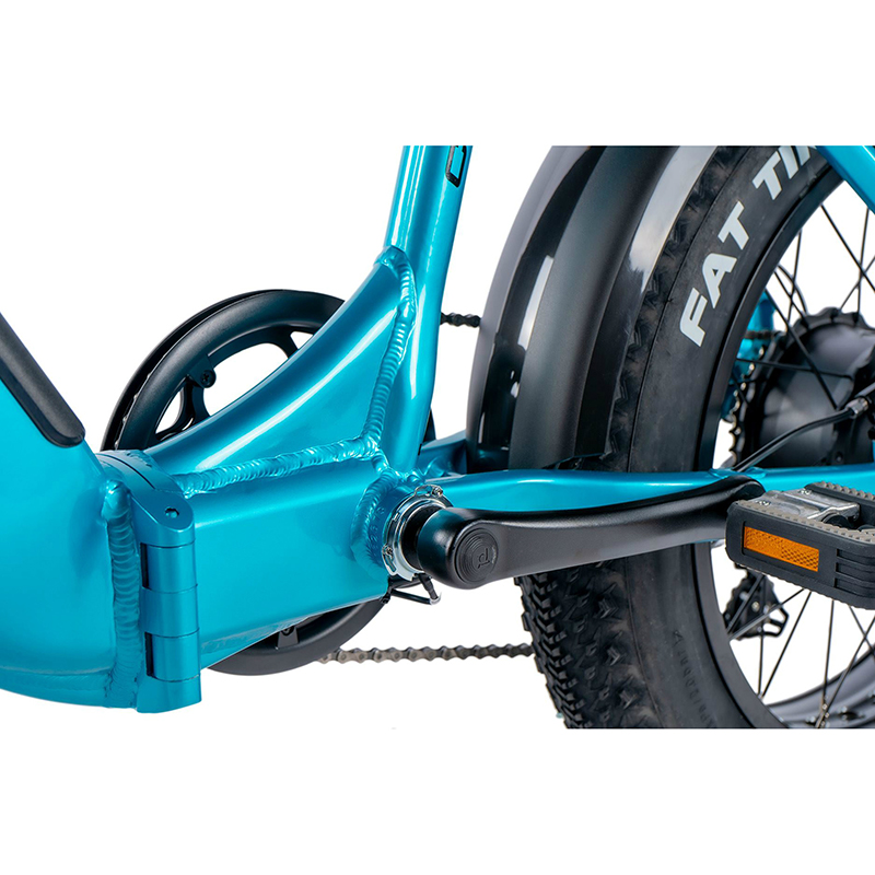 Vélo électrique pliant fat bike Leader Fox Cody 20" mixte bleu clair 7V moteur roue arrière Bafang 36V 80Nm batterie 16Ah - vue 5