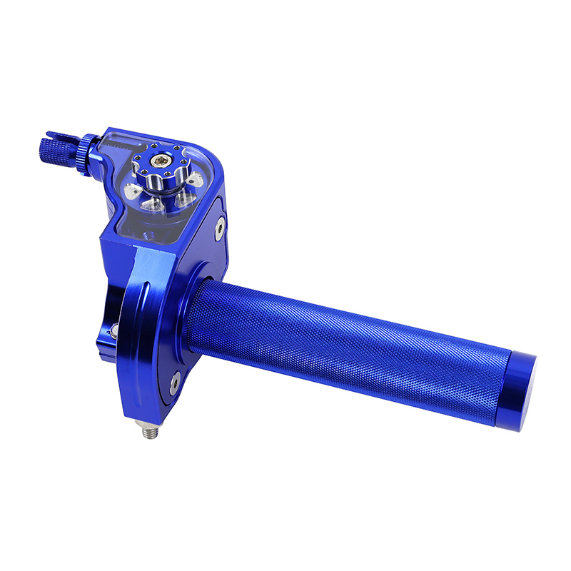 Poignée de gaz 50 à boîte tirage rapide 30° alu CNC bleu Replay