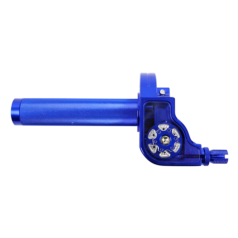 Poignée de gaz 50 à boîte tirage rapide 30° alu CNC bleu Replay - vue 3