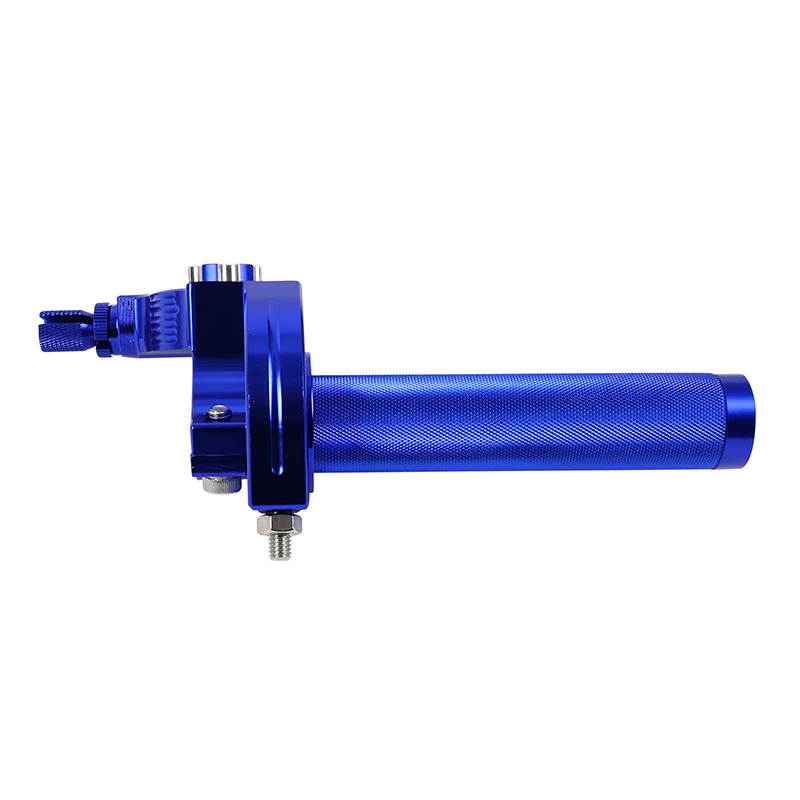 Poignée de gaz 50 à boîte tirage rapide 30° alu CNC bleu Replay - vue 5