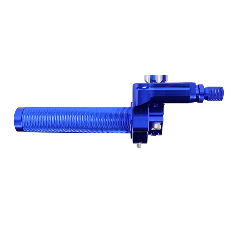 Poignée de gaz 50 à boîte tirage rapide 30° alu CNC bleu Replay - vue 6