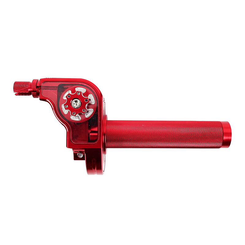 Poignée de gaz 50 à boîte tirage rapide 30° alu CNC rouge Replay - vue 3