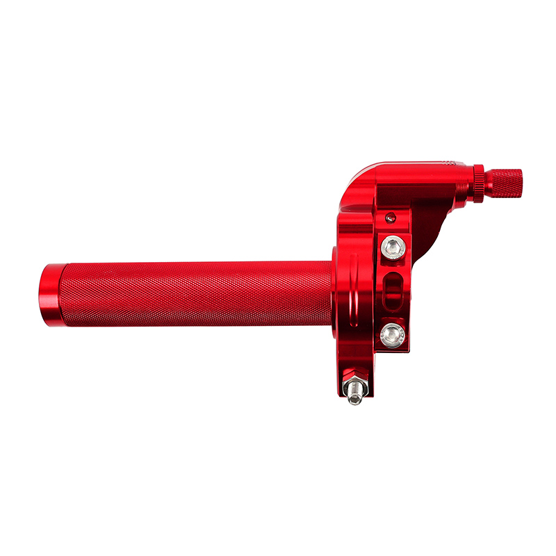 Poignée de gaz 50 à boîte tirage rapide 30° alu CNC rouge Replay - vue 4