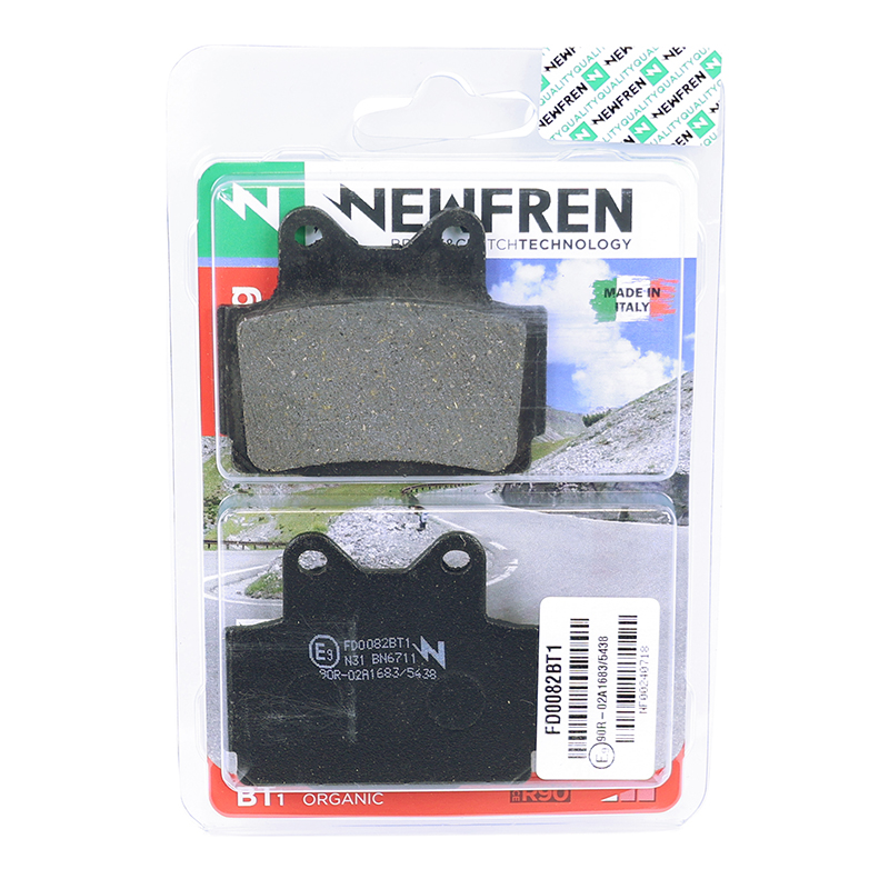 Plaquette de frein Newfren pour yamaha 600 FZS fazer 1998+2003 ar, 600 SRX 1985+1991 av-ar, 600 XJ s diversion 1992+2003 ar (l 68.5MM - h 56.5MM - p 8.8MM) (FD0082BT) (touring organique) - vue 2