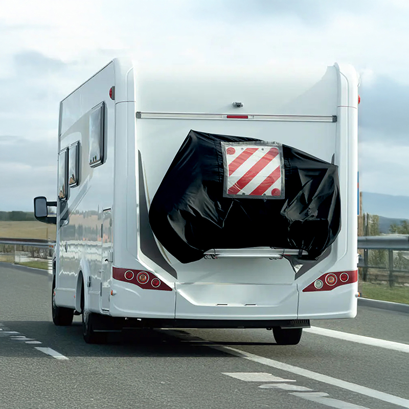 Housse de protection vélo Newton pour 2 vélos sur porte-vélo camping-car avec emplacement panneau signalisation imperméable - vue 3