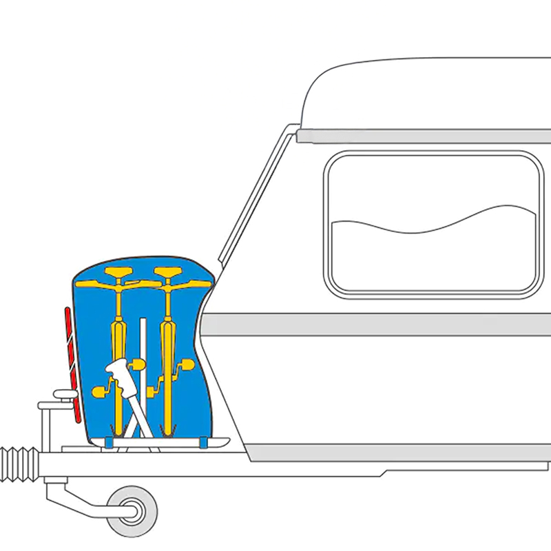 Housse de protection vélo Newton pour 2 vélos sur porte-vélo camping-car avec emplacement panneau signalisation imperméable - vue 4