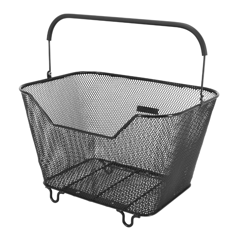 Panier arrière fil acier Racktime Bask-It Large noir avec anse sur porte-bagage 43x29x31 cm - vue 2
