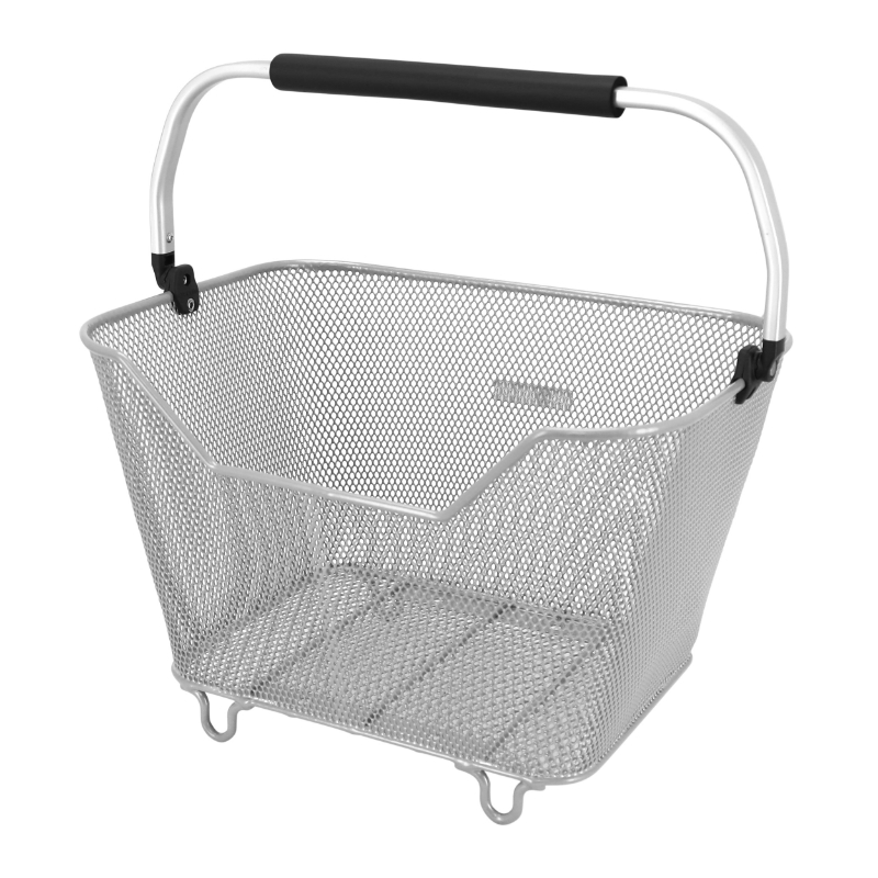 Panier arriere fil acier Racktime bask it 23L deluxe argent avec anse sur porte bagage (45X30X33 CM) sans platine - compatible systeme Racktime snapit et snapit 2.0 (charge max 10KG) - vue 2