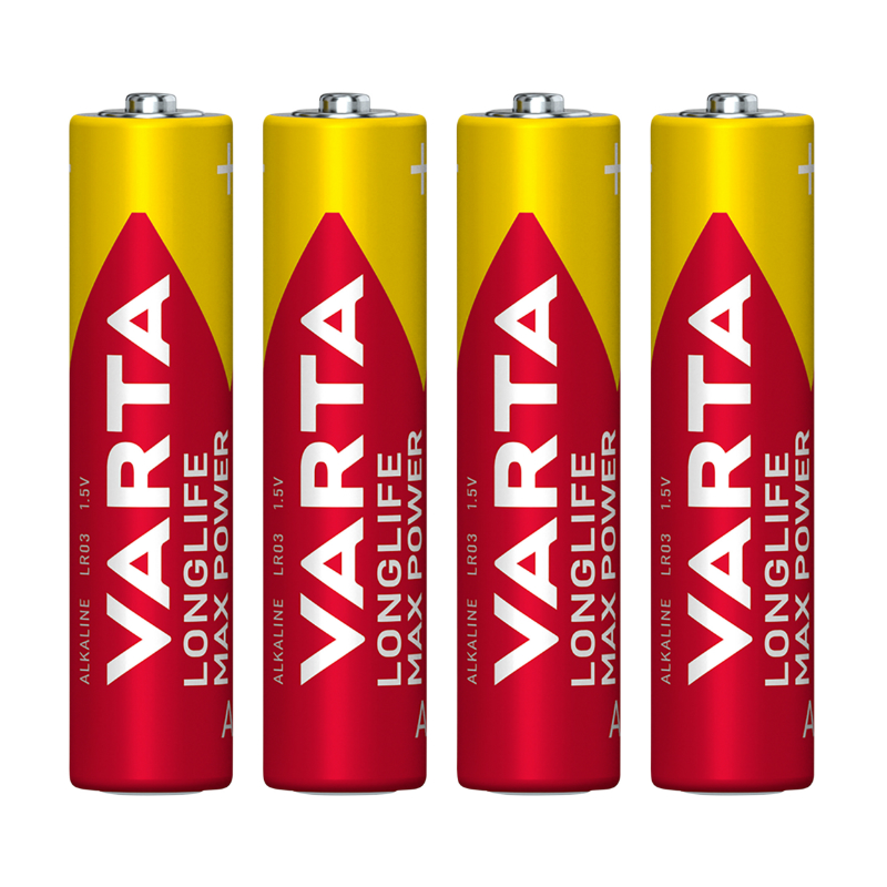 Pile LR03 1.5V Varta alcaline longlife max power AAA - Lot de 4 - vue 2