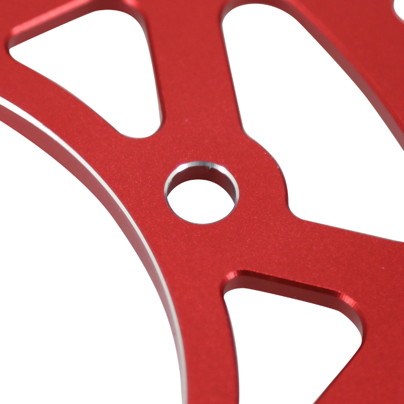 Couronne 50 VOCA RACING boîte adaptable Aprilia RX 2006-2017 Derbi Senda X-Race 2004-2011 Rieju MRT 2009+ RS3 2011-2016 420 50 DTS alu CNC rouge (diam 105-125-8.5) - vue 3