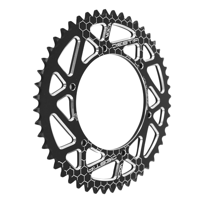 Couronne 50 Boîte VOCA BESTIA adaptable Derbi GPR Nude 2004+, GPR Racing 2004+, Senda DRD 2007+, Aprilia RS4 2011+2020, Gilera SMT 2013+ 420 50 DTS Alu CNC noir - vue 2