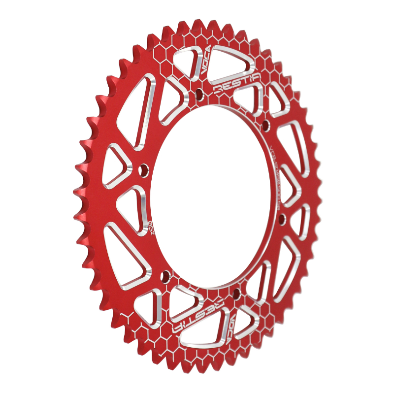 Couronne 50 VOCA Racing adaptable Derbi GPR Nude 2004+, GPR Racing 2004+, Senda DRD 2007+, Aprilia RS4 2011-2020, Gilera SMT 2013+ 420 50 DTS alu CNC rouge (diam 108-123-6.5) - vue 2