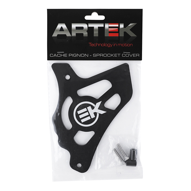 Cache pignon 50 à boîte Artek pour Minarelli 50 AM6, Beta 50 RR, Rieju 50 MRT, Sherco 50 SM-R alu CNC noir - vue 5